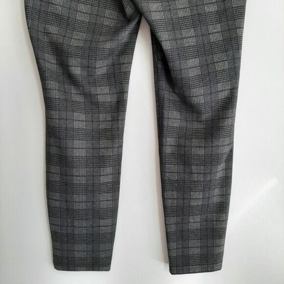 LILY MORGAN Slim Leg Pull-on Stretch Grey Plaid Pants Sz XL - Picture 8 of 10